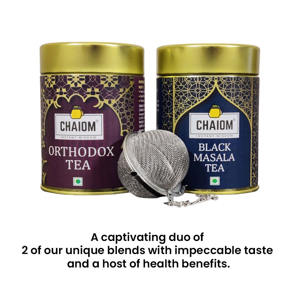 Orthodox Tea & Black Masala Chai and 1 Infuser