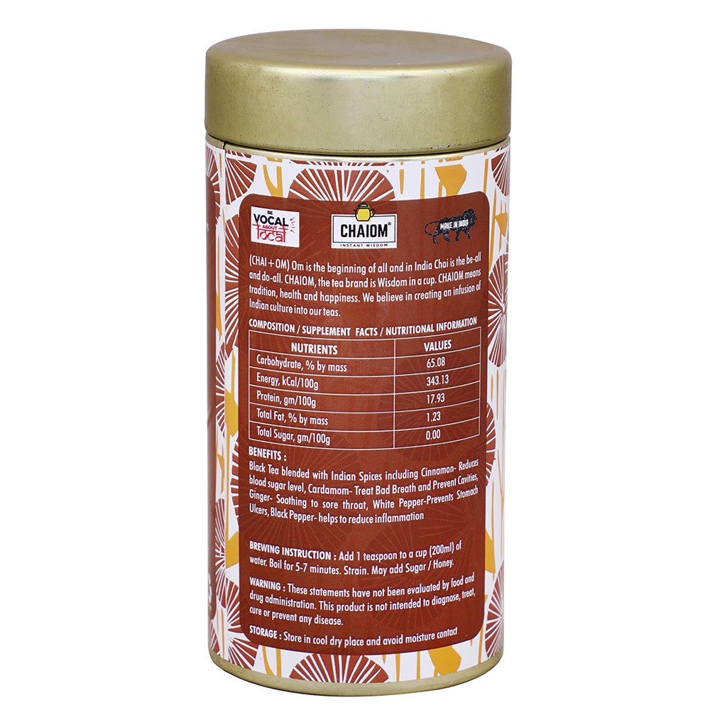 Desi Masala Chai Black Tea – 100gm loose tea back 1