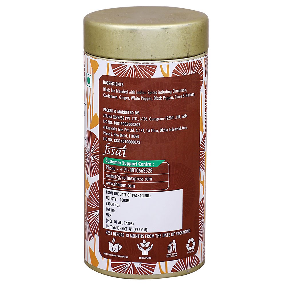 Desi Masala Chai Black Tea - 100gm loose tea back 2