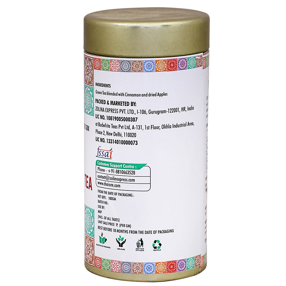 Doctor’s choice, Apple Cinnamon Herbal Tea Tisanes- 100gm loose tea – back 2