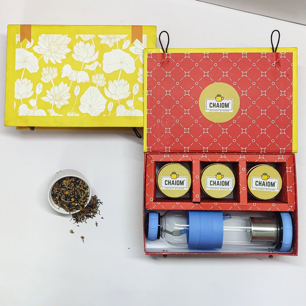 Trinity Tea Gift Box with 1 Glass Infuser bottle